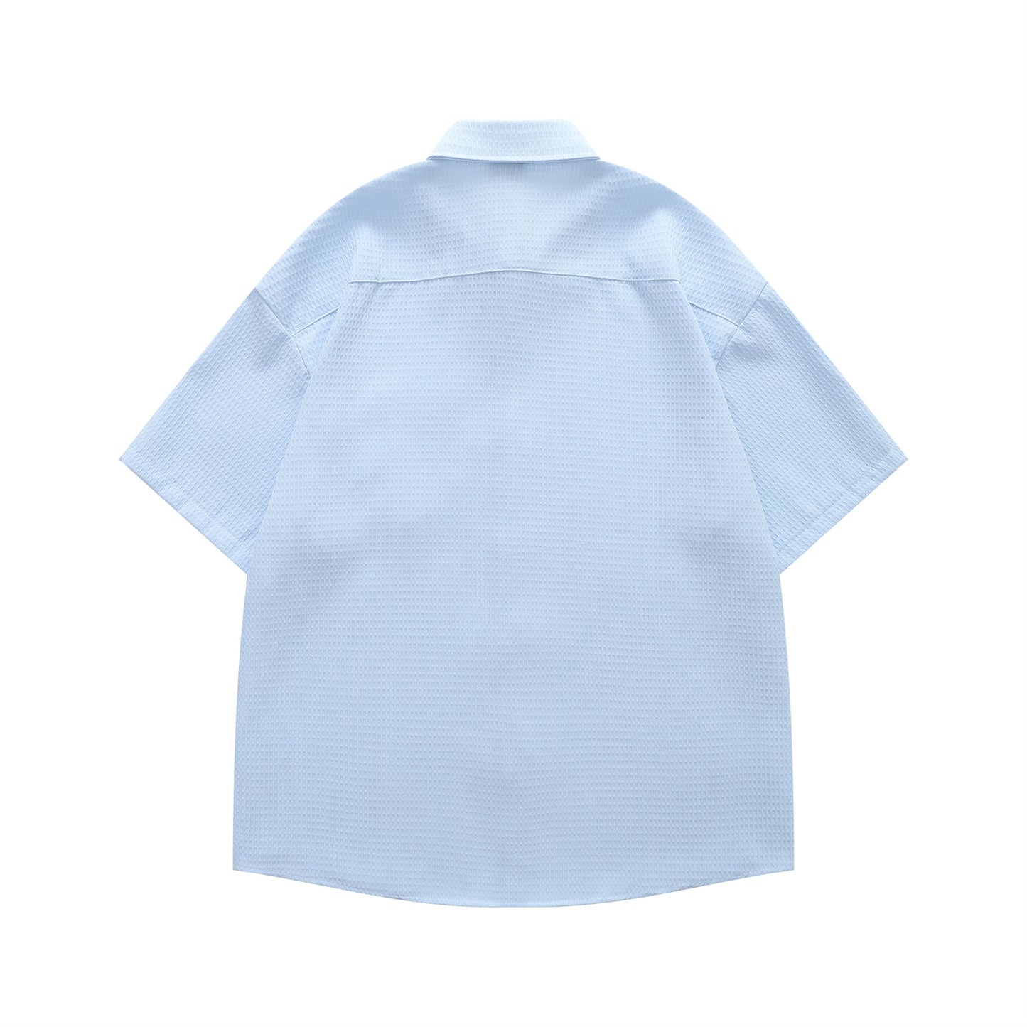 Floral Embroidery Waffle Short Sleeve Shirt WN16201