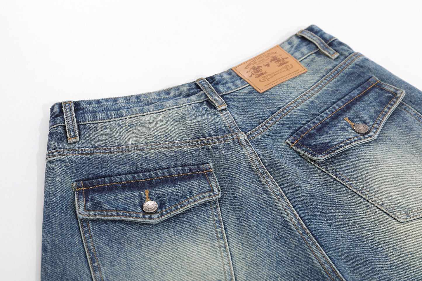 Denim Wash Wide Leg Half Pants WN25644