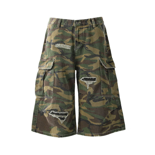 Camo Workwear Denim Wide Leg Short Pants WN25677