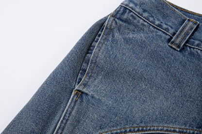Washed Split-Design Denim Jeans WN13119
