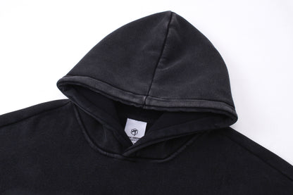 Washed Gradient Letter Print Oversize Pullover Hoodie WN11464