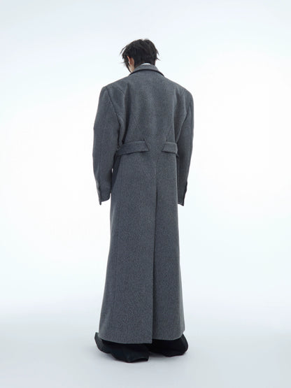 Belted Oversize Woolen Coat WN10875