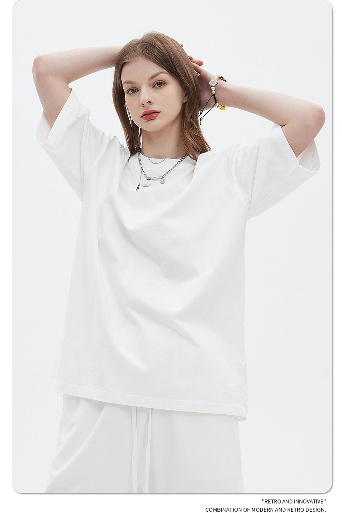 Oversize Washed Short-sleeve-T-shirt & Washed Short Sweatpants Setup WN6633