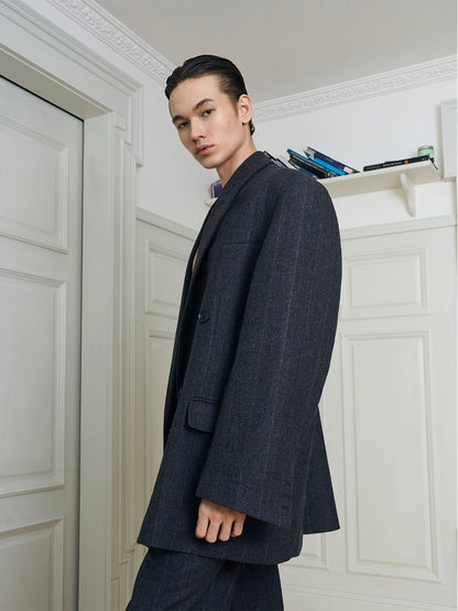 Wool Blend Oversize Tailored Jacket & Trousers Setup WN15158