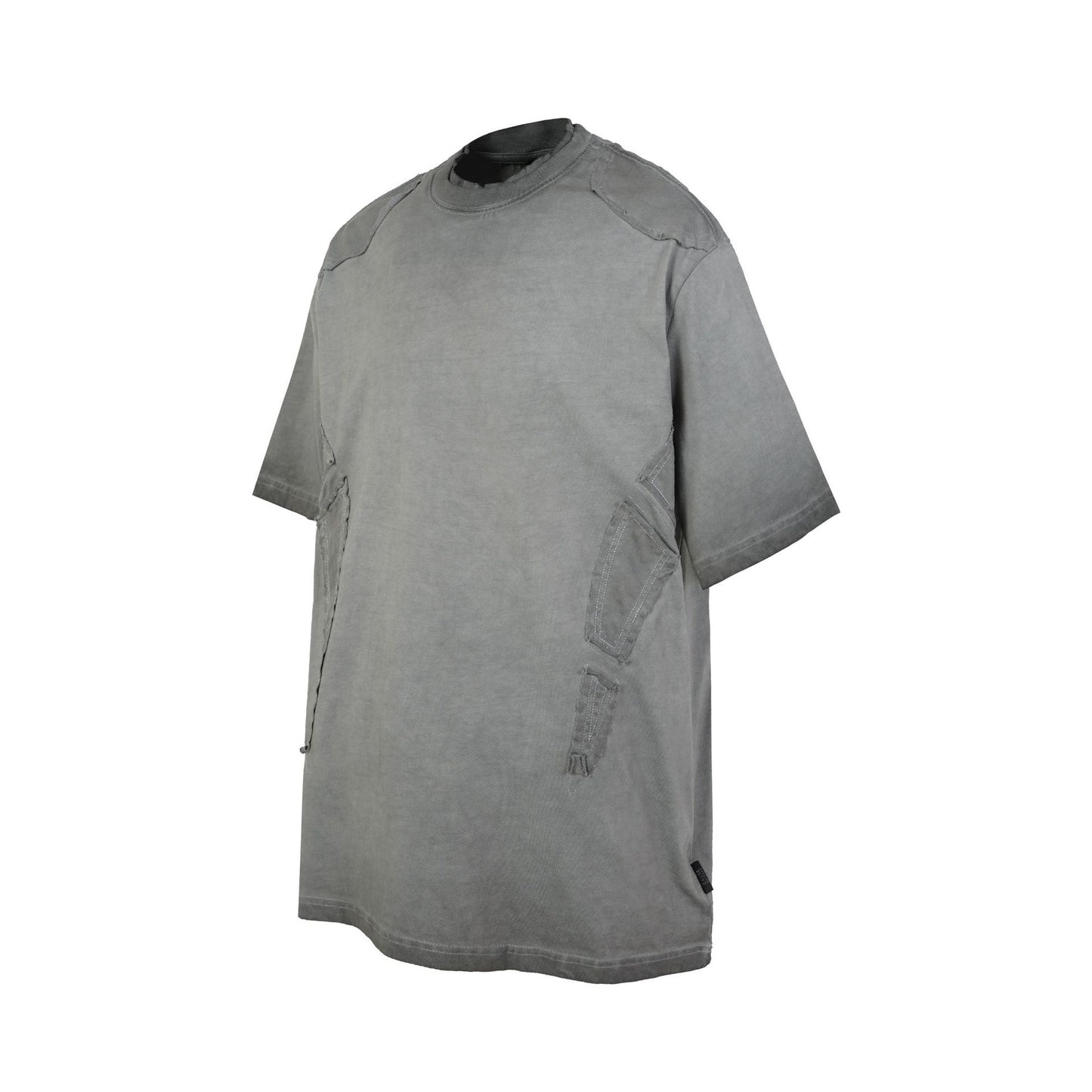 Utility Patchwork Washed Damage Short Sleeve T-Shirt WN25676