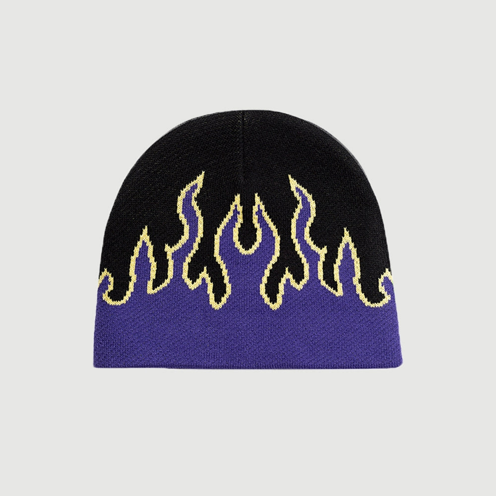 Bicolor Flame Knit Hat WN21111