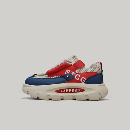 Breathable Thick Color-Block Bread Sneakers WN23382