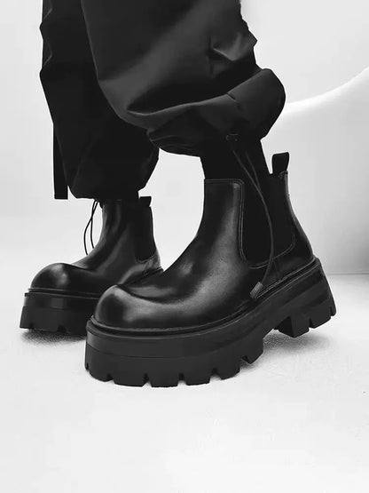 Chunky Sole Leather Chelsea Boots WN20787
