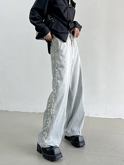 Patchwork Straight-Leg Draped Sweat Pants WN11653