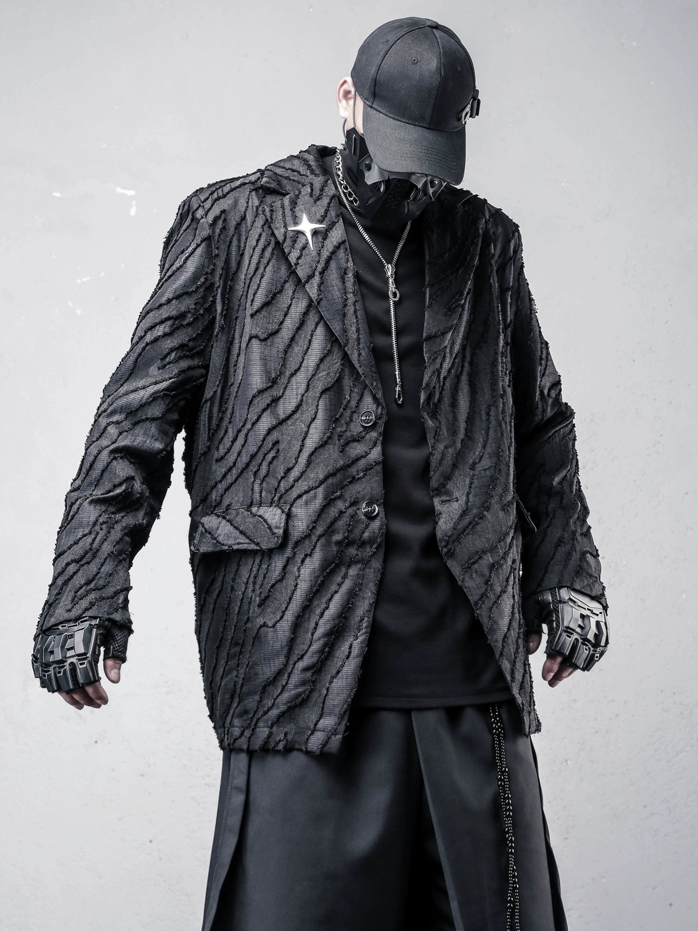 Texture Irregular Design Tailored Jacket WN22442