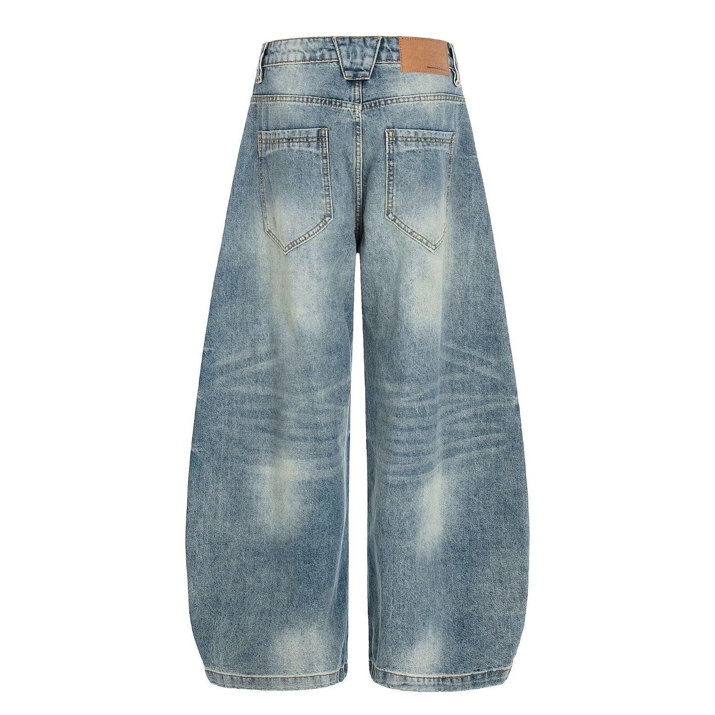Washed Whisker Curved Denim Jeans WN25970