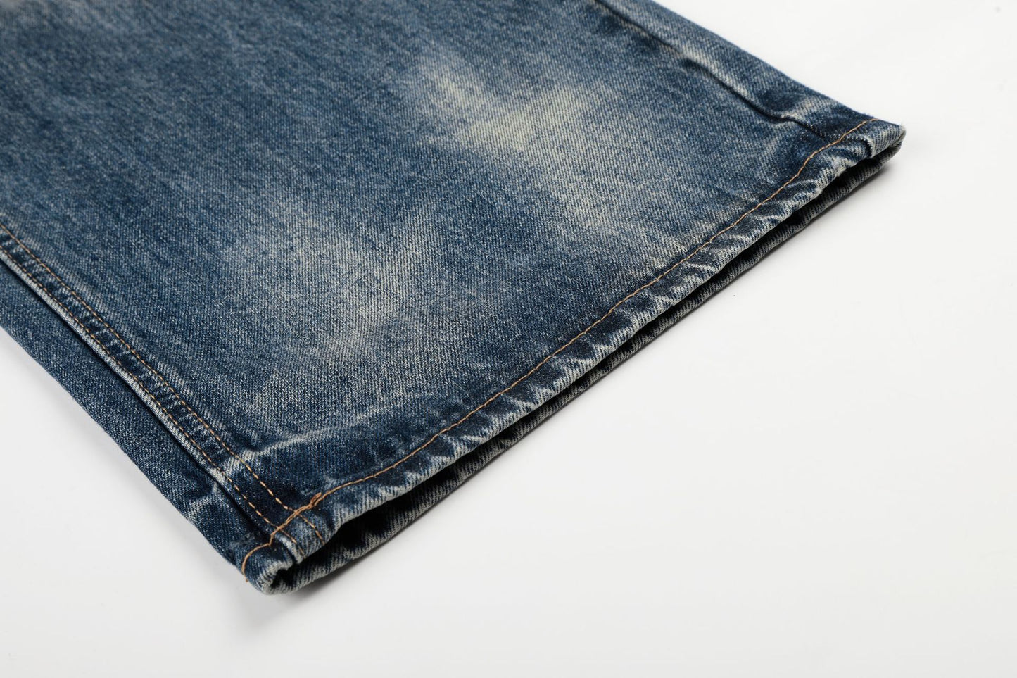 Washed Whiskers Lightning Wide Leg Denim Jeans WN25826