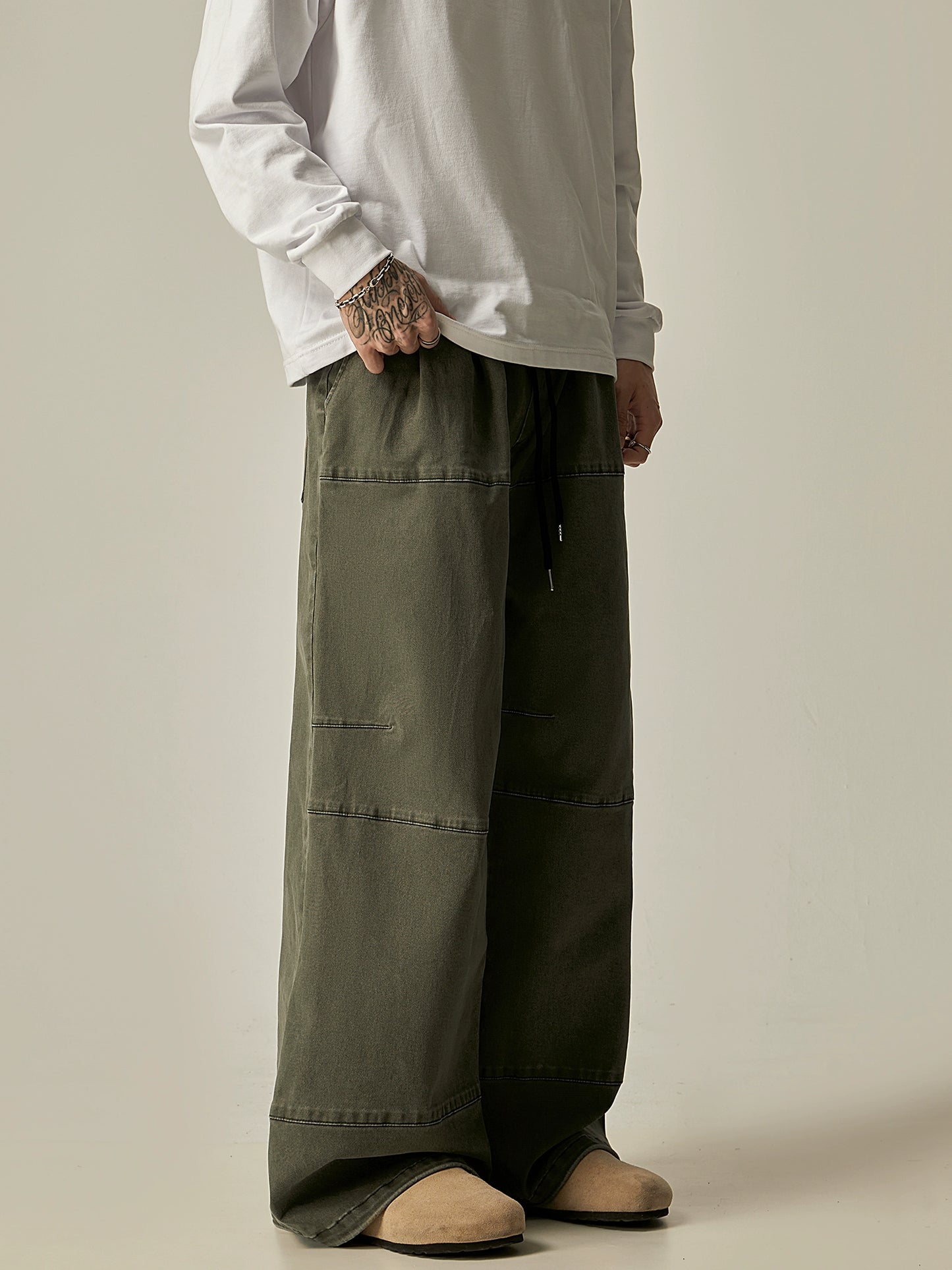 Wide Leg Straight Cotton Pants WN8964