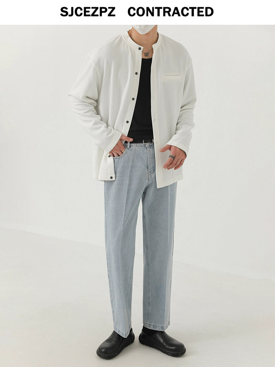 Washed Straight Denim Jeans WN21262