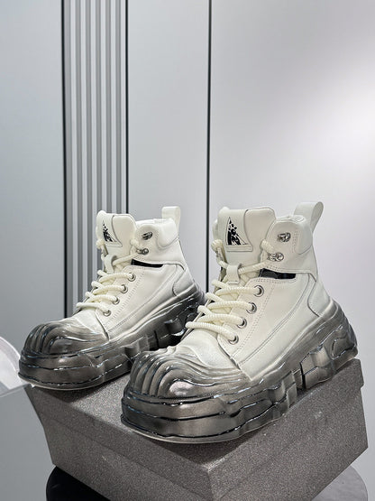 Metal Toe Lace Up Platform Short Boots WN24605