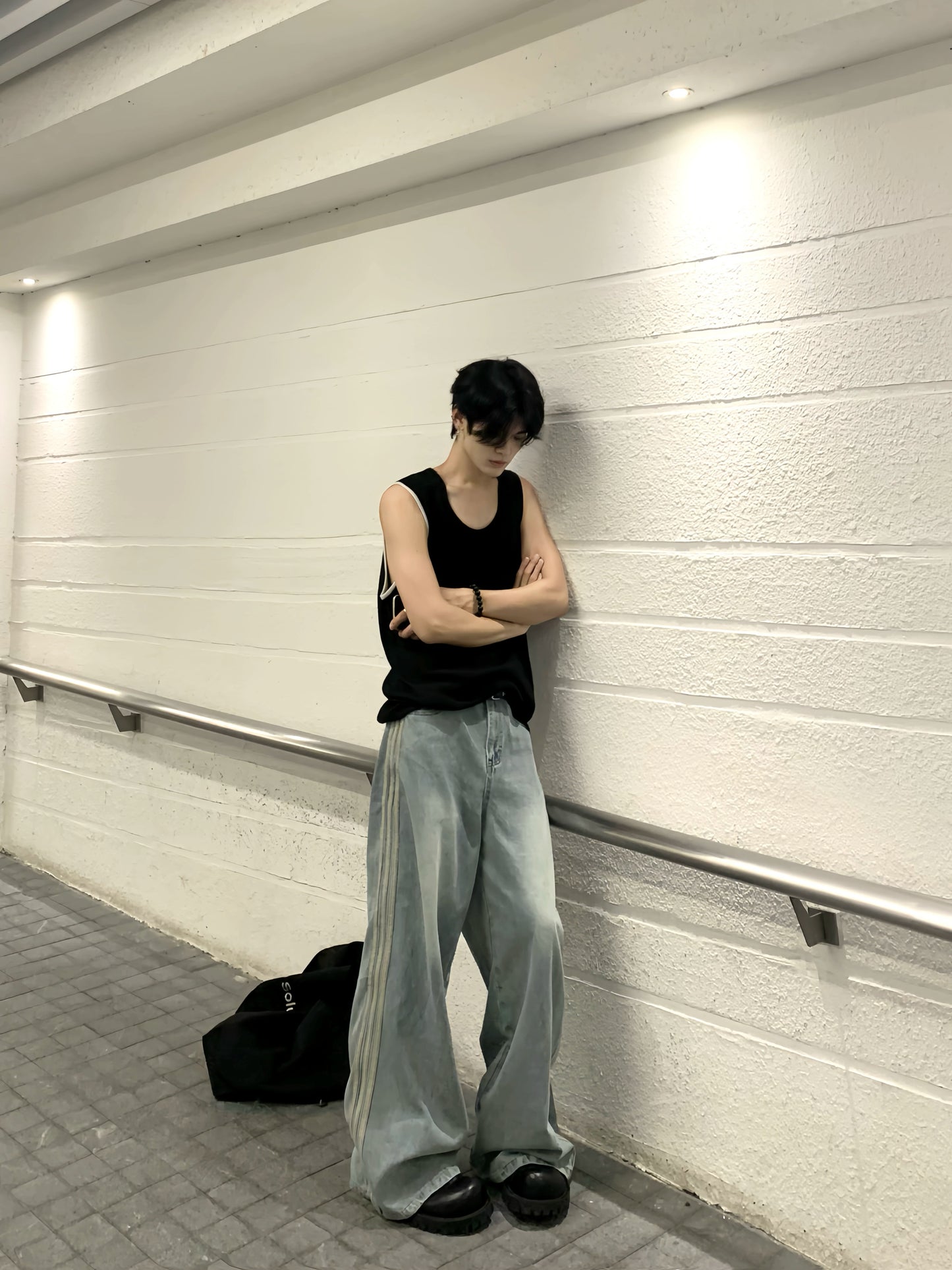 Sporty Knit Oversize Sleeveless Vest WN19888