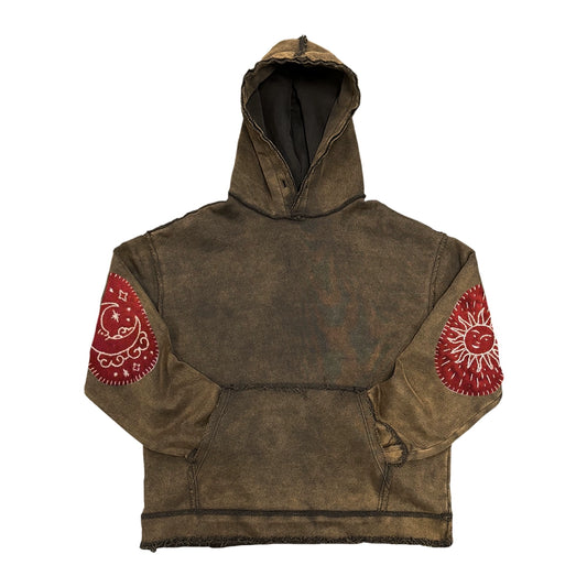 Mix Graphic Damage Washed Heavyweight Hoodie WN16683