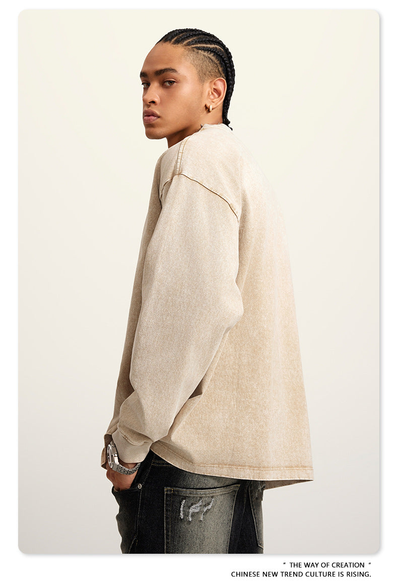 Oversize Washed Long-sleeve t-shirt WN6053