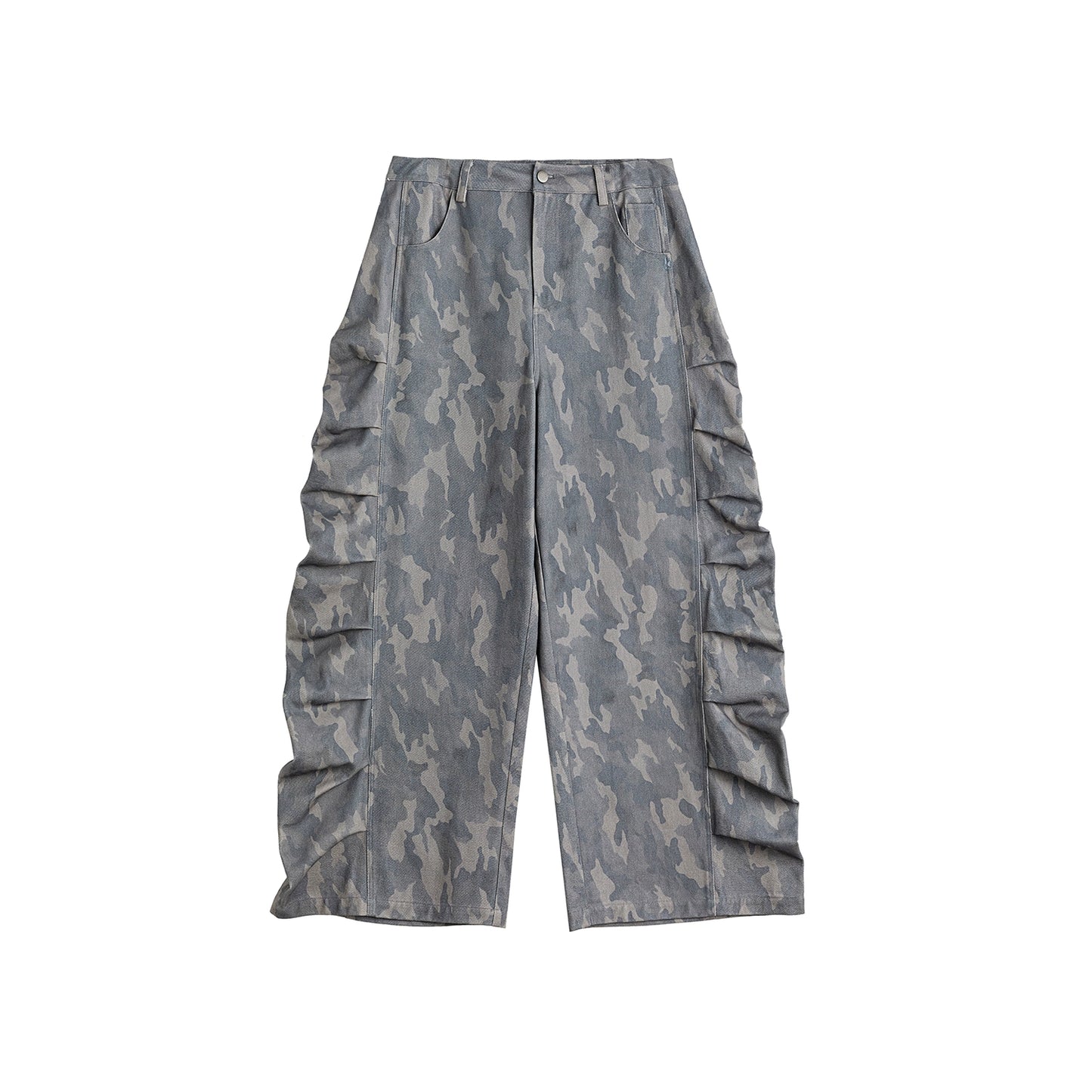 Camouflage Oversize Short Hooded Jacket & Cargo Pants Setup WN13314