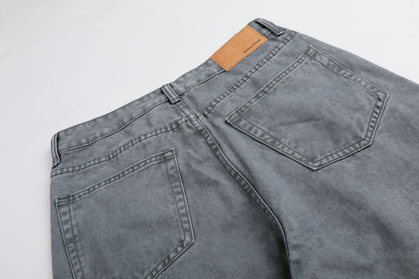 Washed Eyelet Wide Leg Denim Jeans WN25959