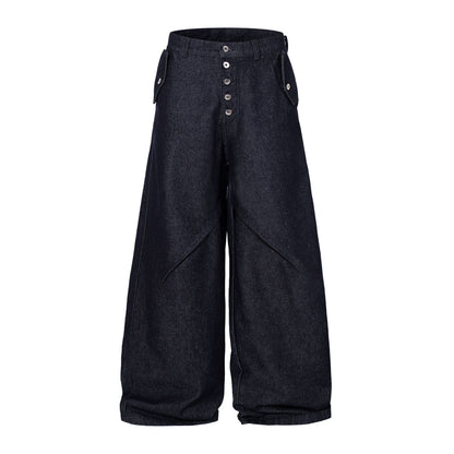 Raw Denim Deconstruction Wide Leg Denim Jeans WN26105