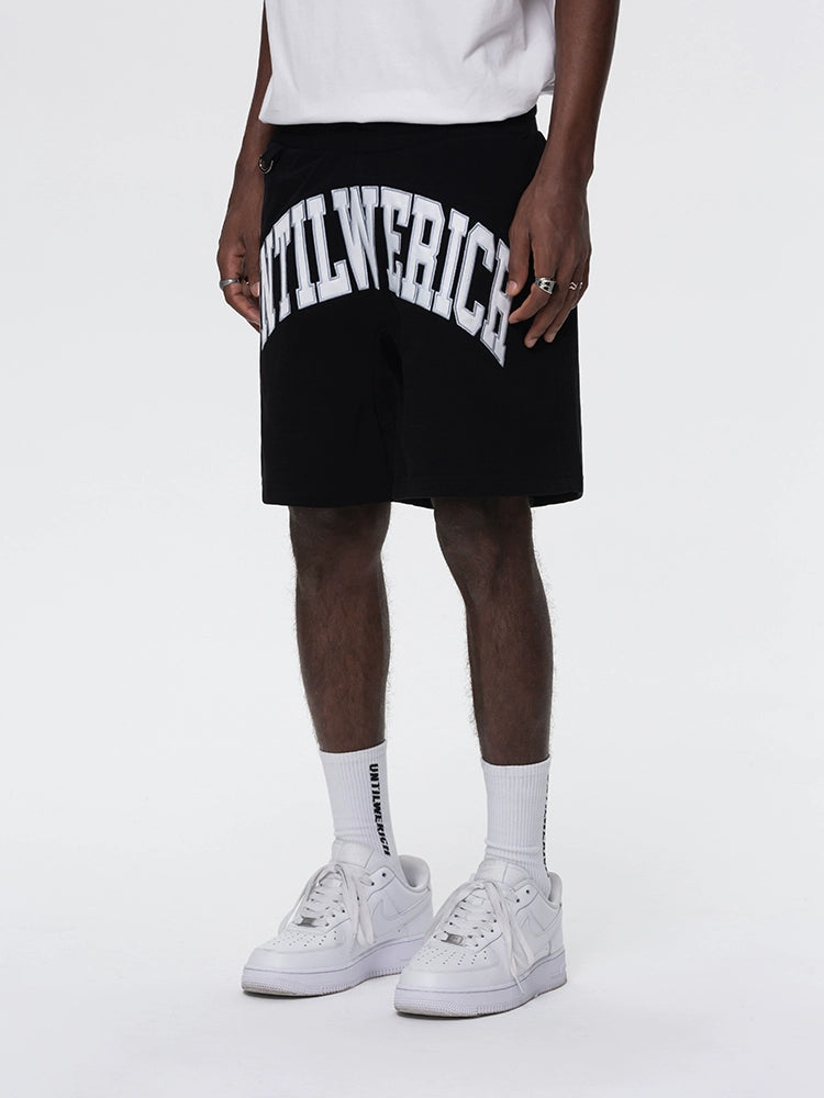 Graphic Letter Drawstring Sporty Short Pants WN17776