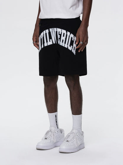 Graphic Letter Drawstring Sporty Short Pants WN17776