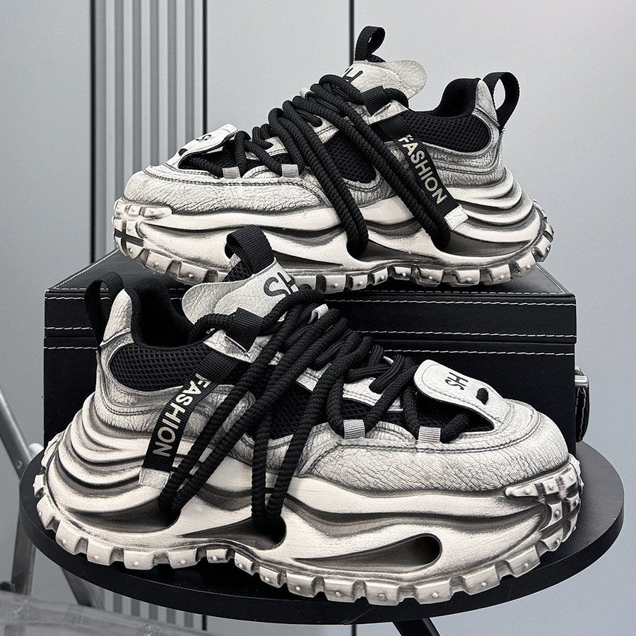 Rope Lace Washed Chunky Sole Sneakers WN24623