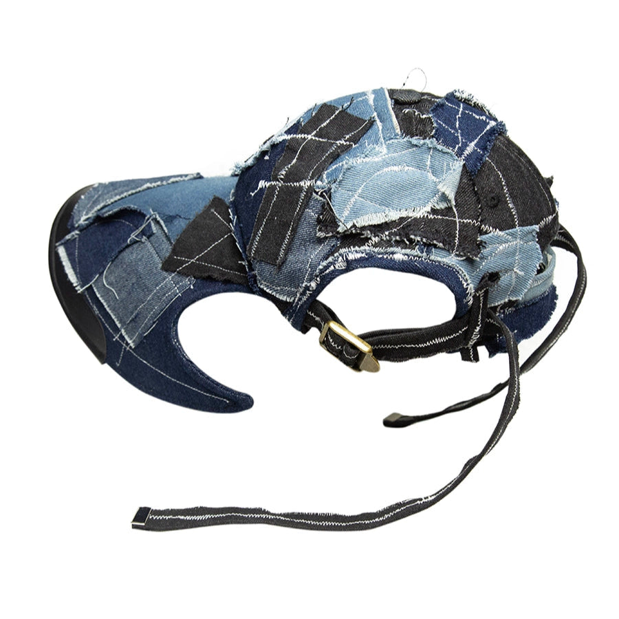 Denim Patchwork Curved-Brim Cap WN21125