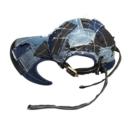 Denim Patchwork Curved-Brim Cap WN21125
