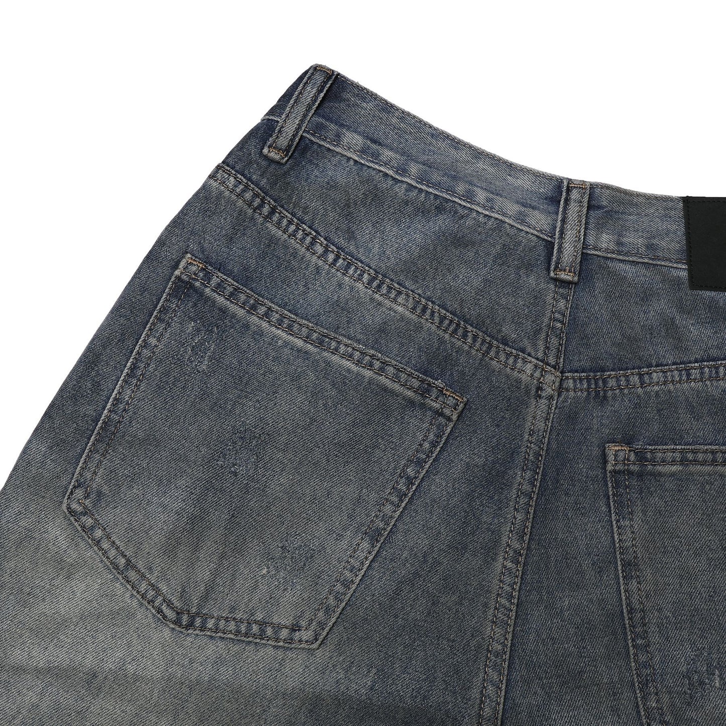 Washed Damage Wide Leg Denim Jeans WN26087