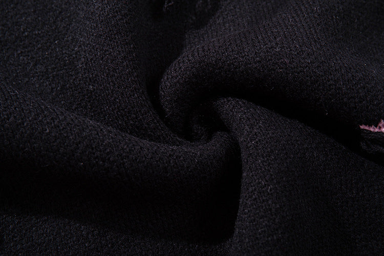 Asymmetric Butterfly Jacquard Chain Detail Knit Sweater WN11513