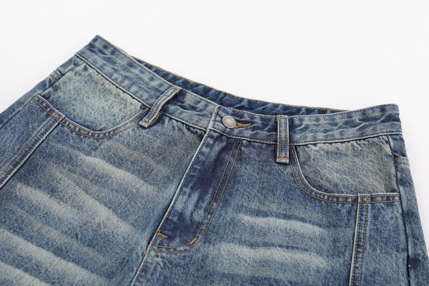 Denim Wash Wide Leg Half Pants WN25644