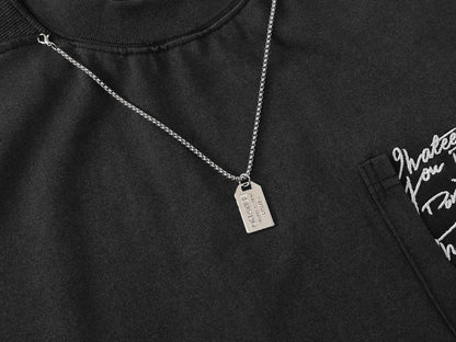 Necklece Design Heavyweight Washed Oversize Short Sleeve T-Shirt WN25730