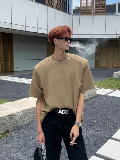 Heavyweight Metal Design Short Sleeve T-Shirt WN20038