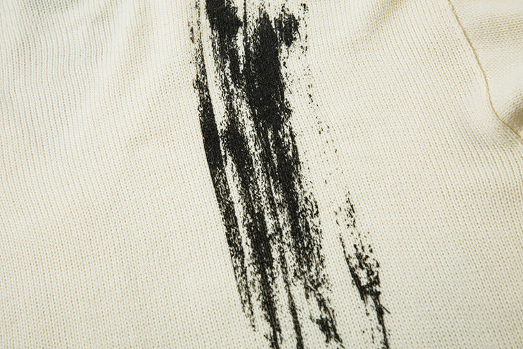 Graffiti Print Oversize Knit Cardigan WN11429