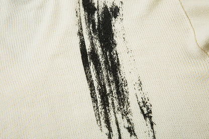 Graffiti Print Oversize Knit Cardigan WN11429