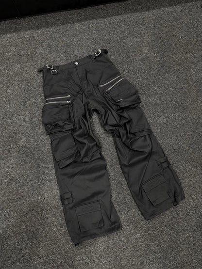 3D Cut Pocket Cargo Wide Leg Pants WN17717