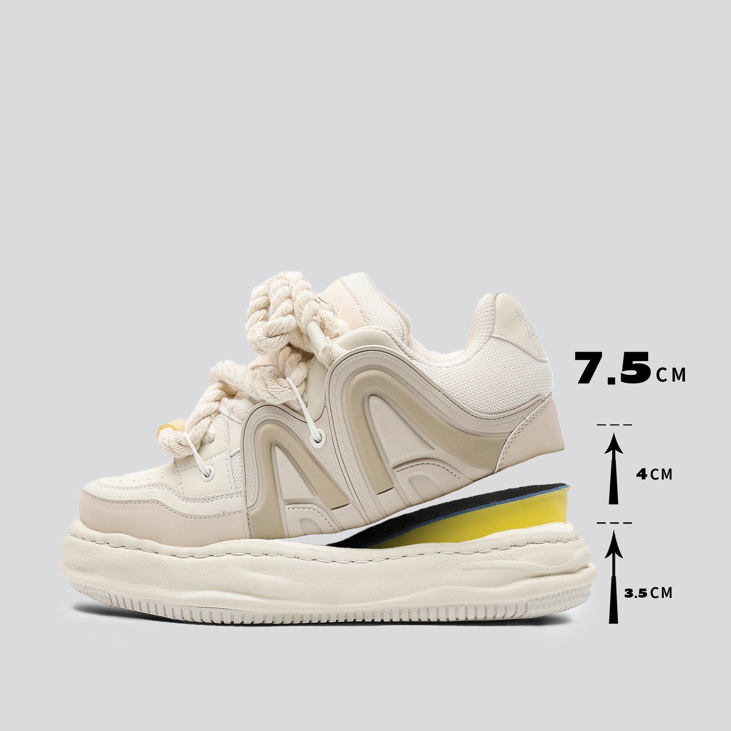 Chunky Multi-Layer Platform Rope Lace Sneakers WN24524
