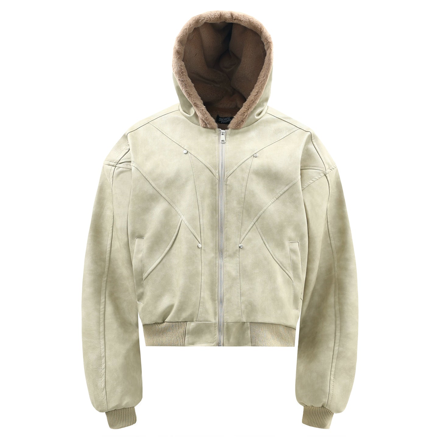 Fur Plush Hooded Suede Zipper Jacket WN22176