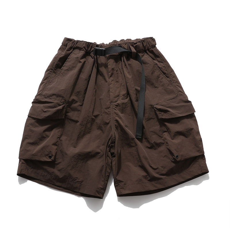 Multi-Pocket Wide Leg Cargo Half Pants WN26812