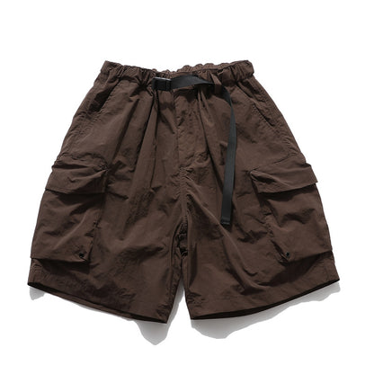 Multi-Pocket Wide Leg Cargo Half Pants WN26812