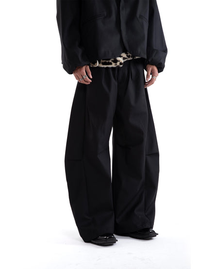 Asymmetrical Draped Adjustable Flare Wide Leg Trousers WN20646