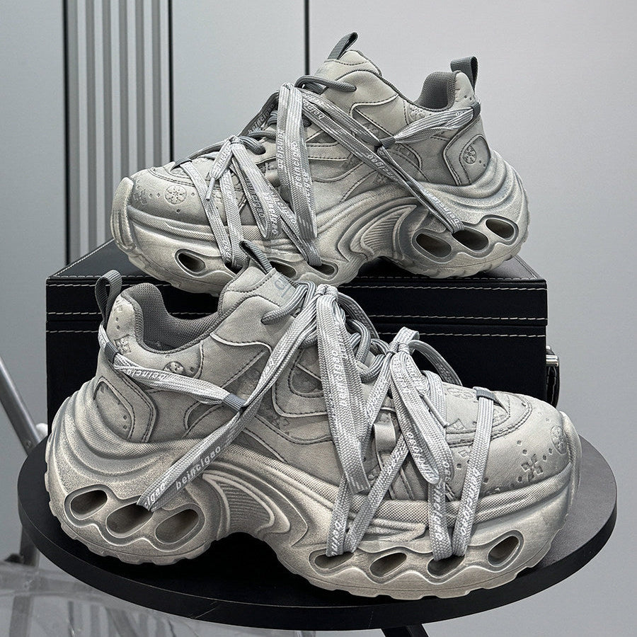 Metallic Rope Lace Chunky Sole Sneakers WN24639