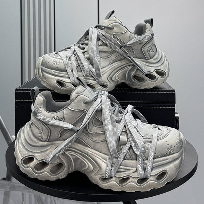 Metallic Rope Lace Chunky Sole Sneakers WN24639