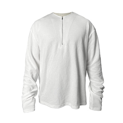 Waffle Plan Half Zip Long Sleeve T-shirt WN8593