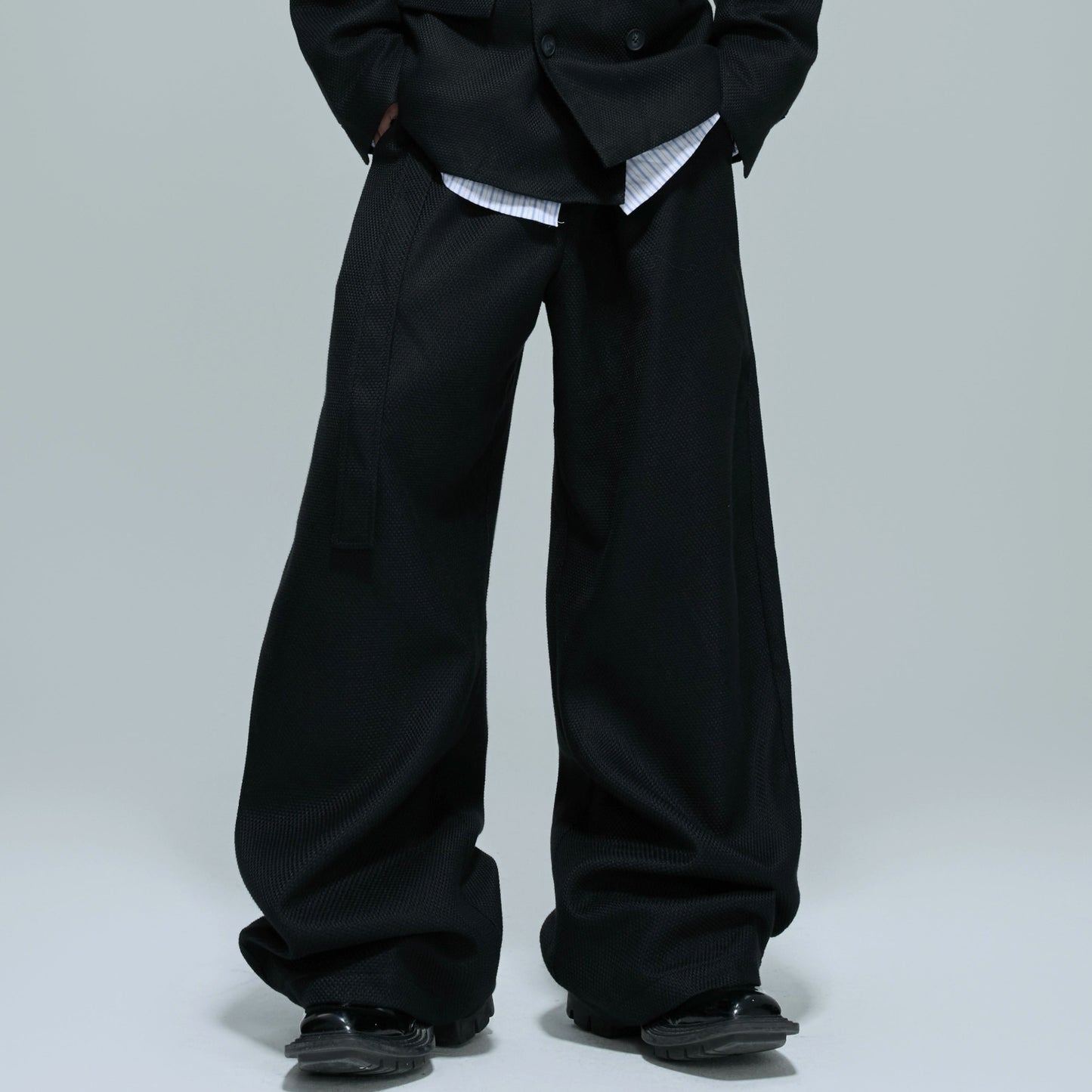 Waffle Textured Pearl Tailored Jacket & Trousers Setup WN21756