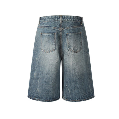 Washed Wide Leg Denim Half Pants WN25692