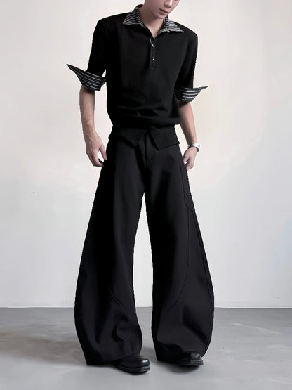 Patchwork Scimitar Wide Leg Trousers WN20063