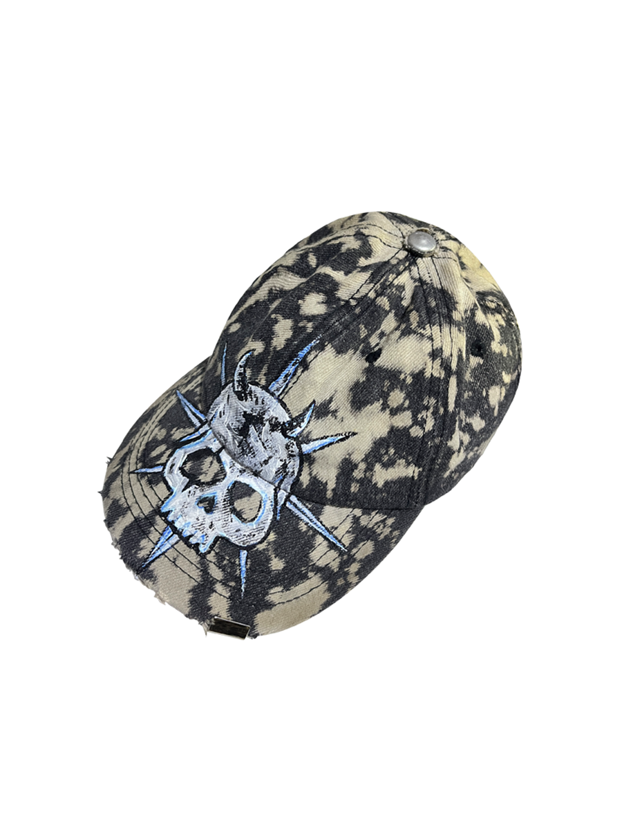 Tie-Dye Washed Skull Design Cap WN21148